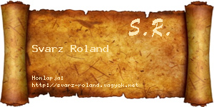 Svarz Roland névjegykártya